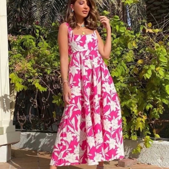 Zara Dresses & Skirts - NWT Zara Poplin Pink Floral Dress